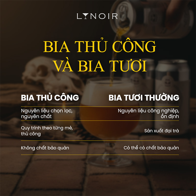 bia thủ công và bia tươi