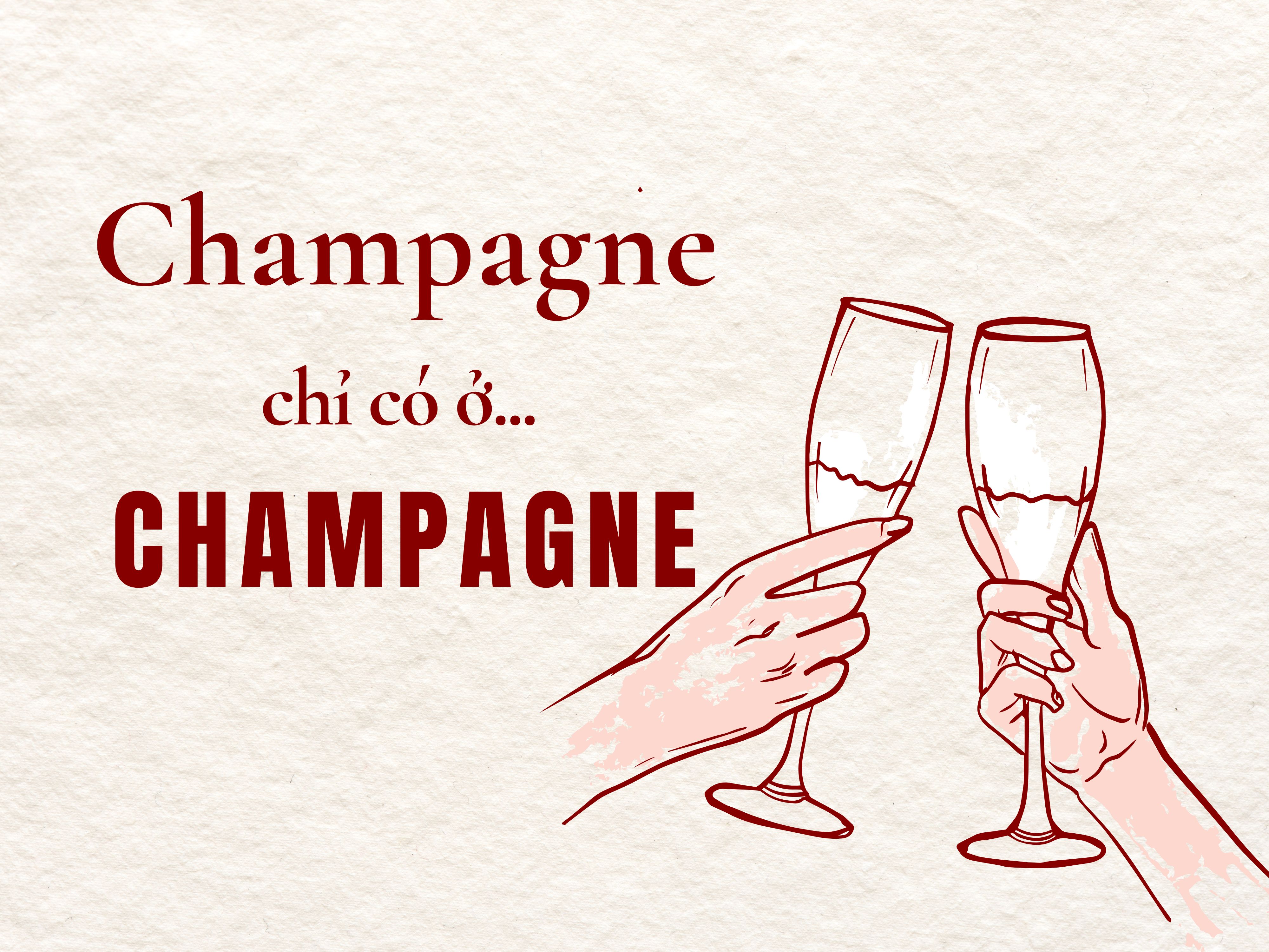 Sự khác biệt giữa Champagne và rượu vang sủi bọt